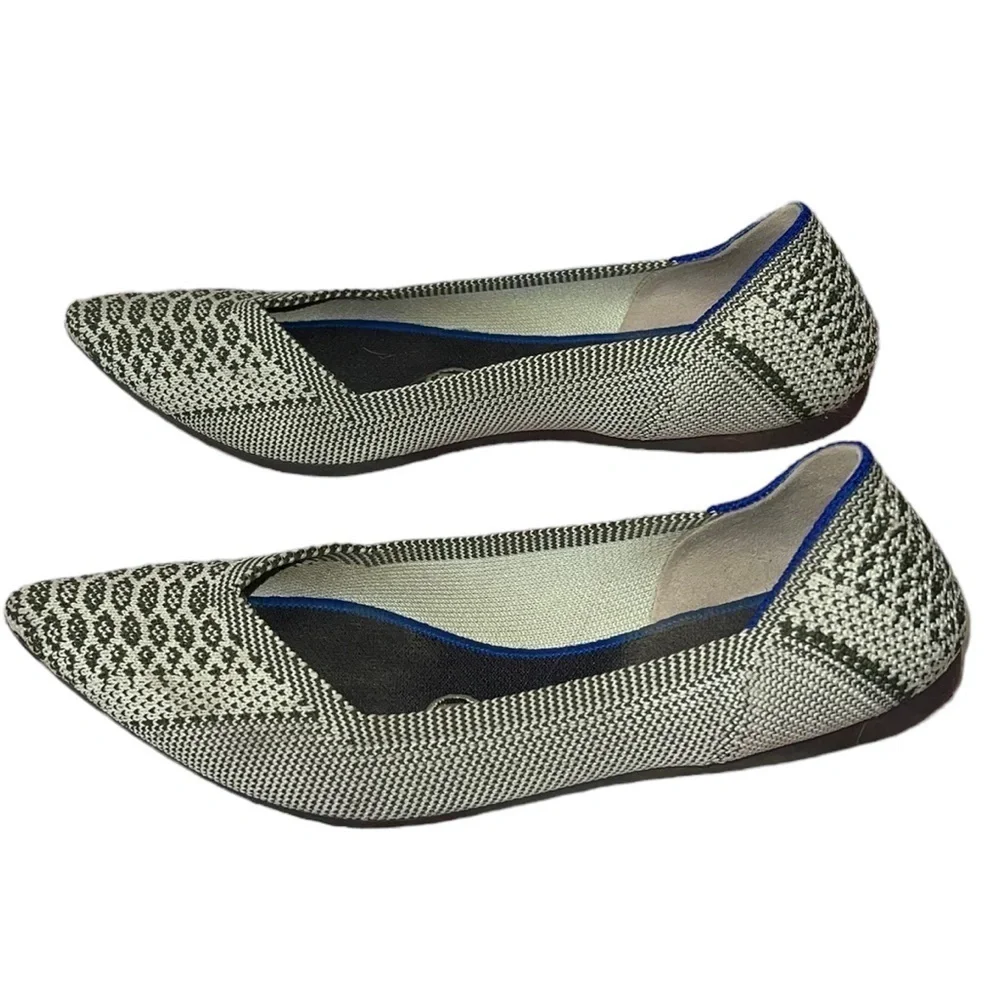 Rothy's Pistachio Python pointed toe flats. RARE- retired. Size W6 GUC - Picture 5 of 14